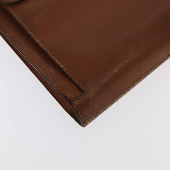 GUCCI Bamboo Business Bag Leather Brown Gold 1529593675 Auth ti2591 - Picture 11 of 16